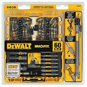 DEWALT Max Fit Screwdriver Bit Set Steel 60 pc $19.99
