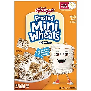 Frosted Mini Wheats Breakfast Cereal Original, 14.1 oz And Other Kelloggs Cereals 3 Boxes For $5.09