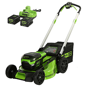 Greenworks 60V 21" Cordless Battery Self-Propelled Lawn Mower w/ Two (2) 4.0Ah Batteries & Dual Port Charger + Free S/H $374