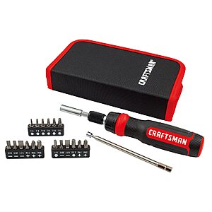 CRAFTSMAN Ratcheting Screwdriver, Multibit Set, 26-Piece (CMHT68001) $15.99 @Amazon