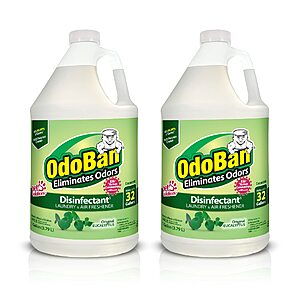 OdoBan Multipurpose Cleaner Concentrate, 2 Gal, Original Eucalyptus Scent - Odor Eliminator, Disinfectant, Flood Fire Water Damage Restoration $14.23