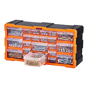 VEVOR 22-Drawer Storage Organizer, Plastic, Drawer Storage Cabinet for Garage Organization, Stackable Small Parts Organizer, Wall-Mounted Toolbox $19.10 @Amazon