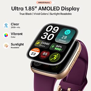 AMOLED Smart Watch (2 Bands, BT Calling, 120+ Sports Modes) - $22.49 + Free Shipping w/ Code at Quican via Amazon