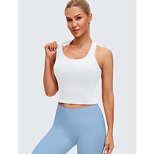 MathCat Women's Seamless Racerback Crop Tank / Longline Sports Bra &ndash; $16.12 w/ Code