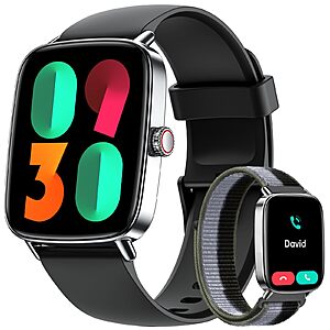 ENOMIR Smart Watch for Women (2 Bands, Bluetooth Calling, Heart Rate, SpO2, Sleep Tracking, 100+ Sports Modes) - $19.79
