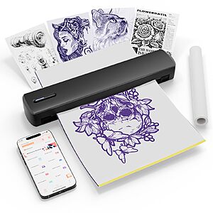 Tattoo Stencil Printer (Bluetooth Wireless Thermal Transfer Machine) - $23.74