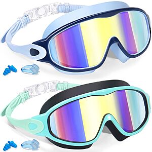 Amazon: Keary 2-Pack Kids Swim Goggles (Blue/Black) w/ UV Protection & Anti-Fog - $6.99