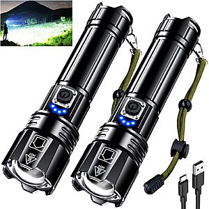 Amazon &ndash; AKNEAR 2-Pack Rechargeable LED Flashlights $18.99 w/ Code