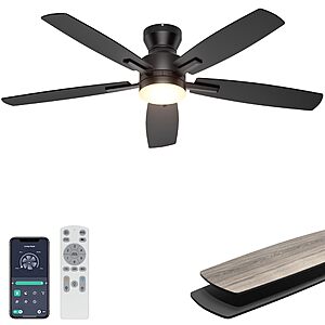 Amazon &ndash; Ohniyou 52" Low-Profile Ceiling Fan w/ Light $43.99+ w/ Code