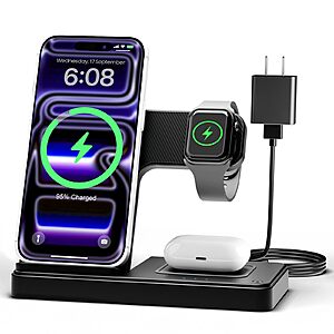 Amazon &ndash; GETPALS 3-in-1 Wireless Charging Station for iPhone, Apple Watch & AirPods $7.65 w/ Code