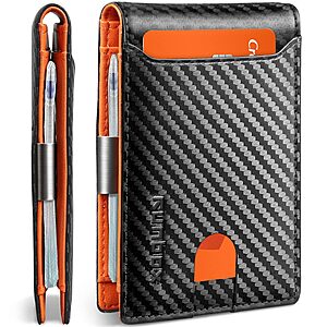 Amazon &ndash; RUNBOX RFID Blocking Slim Bifold Wallet w/ Money Clip $4.99 w/ Code + Deal