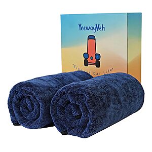 Amazon &ndash; YeewayVeh 2-Pack 48" x 32" Car Drying Towels $13.49 w/ Code