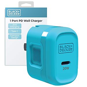 Amazon &ndash; BLACK+DECKER 20W GaN USB-C Wall Charger $10.79 w/ Code