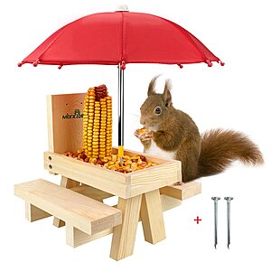 Amazon &ndash; MIXXIDEA Squirrel Feeder Table w/ Umbrella $9.34 w/ Code