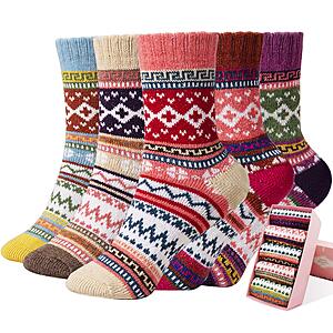 Amazon &ndash; ICEIVY Women's Wool-Blend Winter Socks 5-Pair $9.99&ndash;$12.49 w/ Code