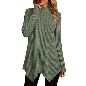 Amazon &ndash; Women's Mock Turtleneck Tunic Sweater $7.79&ndash;$11.99 w/ Code