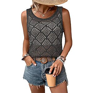 Amazon &ndash; Bosmeer Women's Crochet Sleeveless Sweater Vest -from $8.08