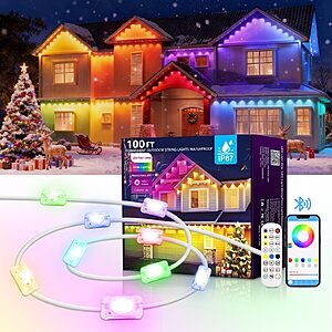 Amazon &ndash; AHAWILL 100-Ft IP67 Permanent Outdoor RGB Eave Lights - $29.99 w/ Code
