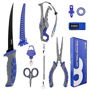 Amazon &ndash; Booms Fishing 8-Piece Saltwater Fishing Tool Kit (XT02) - $24.19-29.69 w/ Code $29.69