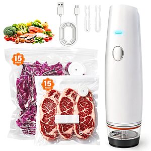 Amazon &ndash; MZROT 80kPa Cordless Vacuum Sealer + 30 Reusable Bags - $20.99