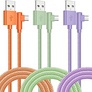 Amazon &ndash; OCEEK 3-Pack 6' Right-Angle USB-A to USB-C Cables - $3.19 w/ Code