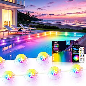 Amazon &ndash; AHAWILL 150-Ft RGB Pool Lights - $12.99 w/ Code