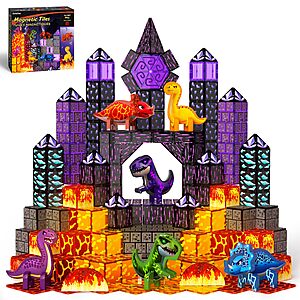 Amazon &ndash; GobiDex 80-Pc Dinosaur Magnetic Tiles Set - $17.99 w/ Code