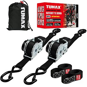 Amazon &ndash; TUMAX Retractable Ratchet Straps 2-Pack - $19.79 w/ Code