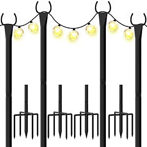 Amazon &ndash; WeValor 10ft String Light Poles for Outside, 4-Pack - $34.99 w/ Code