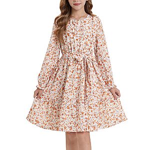 Amazon &ndash; GRACE KARIN Girls Floral Long Sleeve Dress - $9.86 w/ Code + Coupon