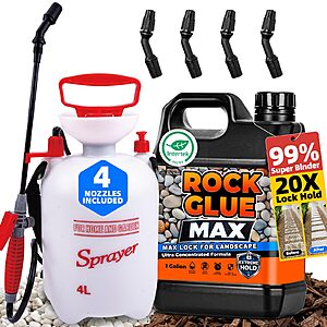 Amazon &ndash; JDiction 1-Gallon Rock & Mulch Glue Kit w/ Sprayer - $34.99 w/ Code + Coupon