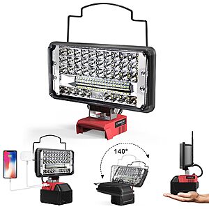 Amazon &ndash; LIVOWALNY 14800LM LED Work Light for Milwaukee M18 Batteries - $18 w/ Code