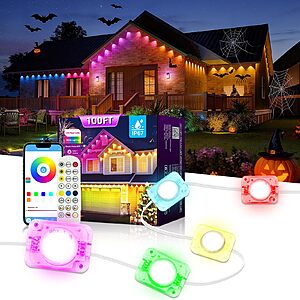 Amazon &ndash; AHAWILL 100' RGB Waterproof Permanent Outdoor Eaves Lights - $28.50 w/ Code