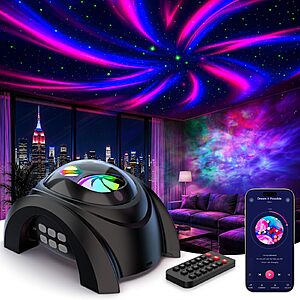 Amazon &ndash; Rossetta Dual-Lens Galaxy Star Projector w/ 58 Effects - $14.99 w/ Code