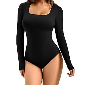 Amazon &ndash; CADITEX Women's Long-Sleeve Square-Neck Bodysuit - $5.39 w/ Code