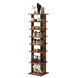 Amazon &ndash; COSTWAY 8-Tier Vertical Shoe Rack, Rustic Brown - $30.59