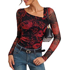 Amazon &ndash; GRACE KARIN Women's Mesh Boho Asymmetrical Top - $7.50 w/ Code