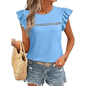 Amazon &ndash; JUSTFASHIONNOW Women's Ruffle Short-Sleeve Top - $3.99&ndash;$4.99 w/ Code