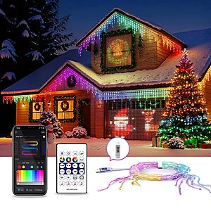 Amazon &ndash; AHAWILL 33ft/66ft RGB Icicle Lights - $19.99&ndash;$34.99 w/ Code