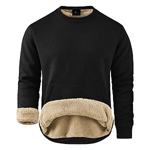 Amazon &ndash; ZITY Men's Sherpa-Lined Fleece Crewneck Sweatshirt - $19.45 w/ Code