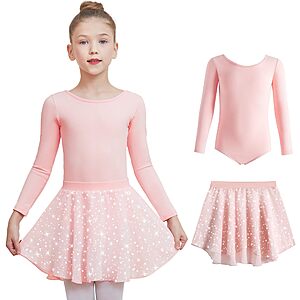Amazon &ndash; DIPUG Girls Long-Sleeve Ballet Leotard w/ Removable Skirt - $7.49&ndash;$8.49 w/ Code