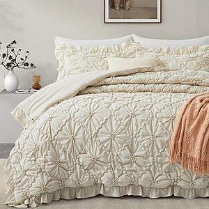 Amazon &ndash; BEDAZZLED Queen 3-Pc Pinch-Pleat Comforter Set - $26.99&ndash;$35.69 w/ Code