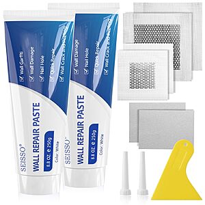Amazon &ndash; SEISSO Wall Repair Paste & Drywall Patch Kit - $15.99 w/ Code