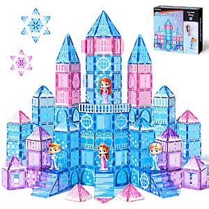 Amazon &ndash; GobiDex 100-Pc Princess Castle Magnetic Tiles w/ 4 Dolls & Stairs - $19.99 w/ Code