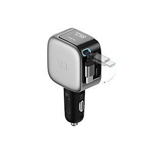 Amazon &ndash; CUKTECH 85W 3-Port Car Charger w/ 2.3-Ft Retractable USB-C Cable - $17.99 w/ Code