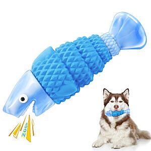 Amazon &ndash; WinTour Tough Squeaky Dog Chew Toy, Blue Shark - $5.99 w/ Code