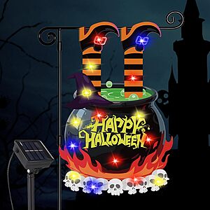 Amazon &ndash; Halloween LED Solar Light-Up Garden Flag - $9.99 w/ Code
