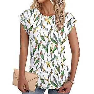 Amazon &ndash; NORACORA Women's Floral Short Sleeve Top - $4.54 w/ Code