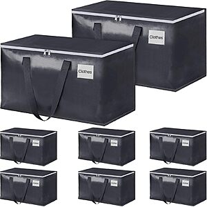 Amazon &ndash; 8-Pack 93L Large Moving Bags, Gray - $20.99 w/ Code