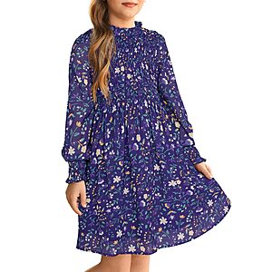 Amazon &ndash; GRACE KARIN Girls' Long Sleeve Floral Dress - $9.96-$11.99 w/ Code + Coupon